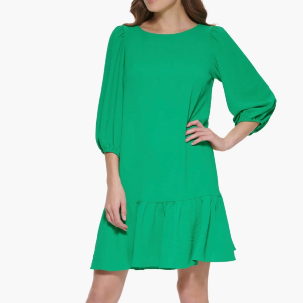 DKNY Balloon Sleeve Ruffle Minidress